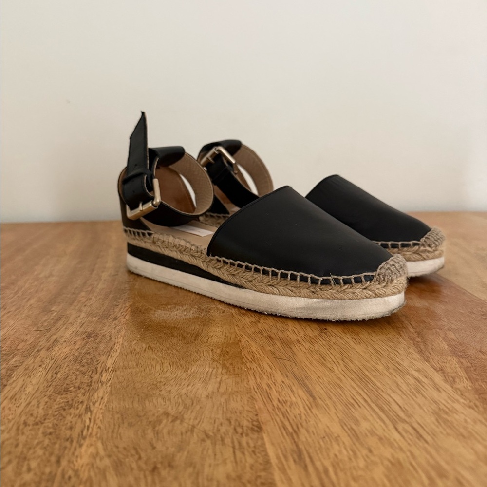 See By Chloe Black Espadrille platform Flats
